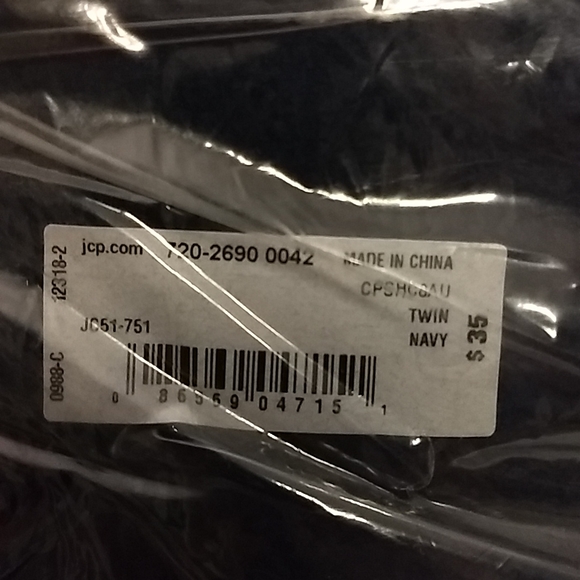 NIP Twin Microfleece Blanket in Navy - Picture 4 of 5